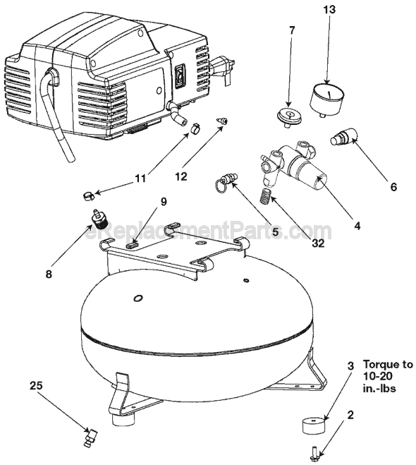 Page B Diagram and Parts List for CFBN220 Type 1 Porter Cable Compressor